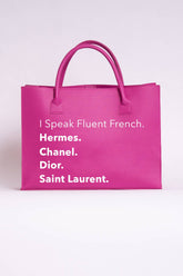 Pink "I Speak" Tote Purse